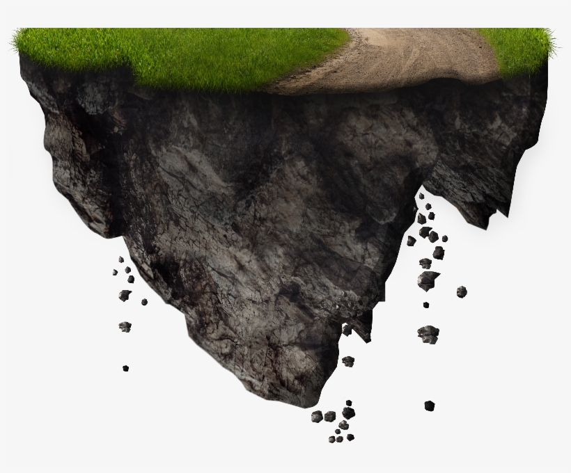 Floating Island With Falling Rocks Png Free Image - Falling Rock Png, transparent png