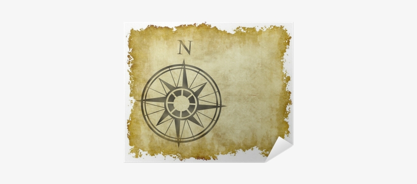 Great North Arrow And Compass On Old Parchment Map - North Arrow, transparent png