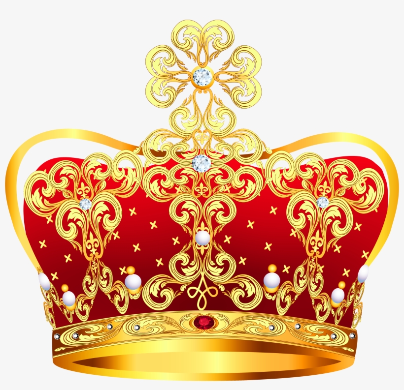 Gold And Red Crown With Pearls Png Clipart Picture - Crown For Queen Png, transparent png