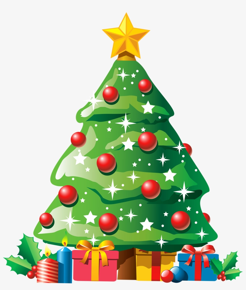 Christmas Tree Clip Art Png - Christmas Tree With Gift, transparent png