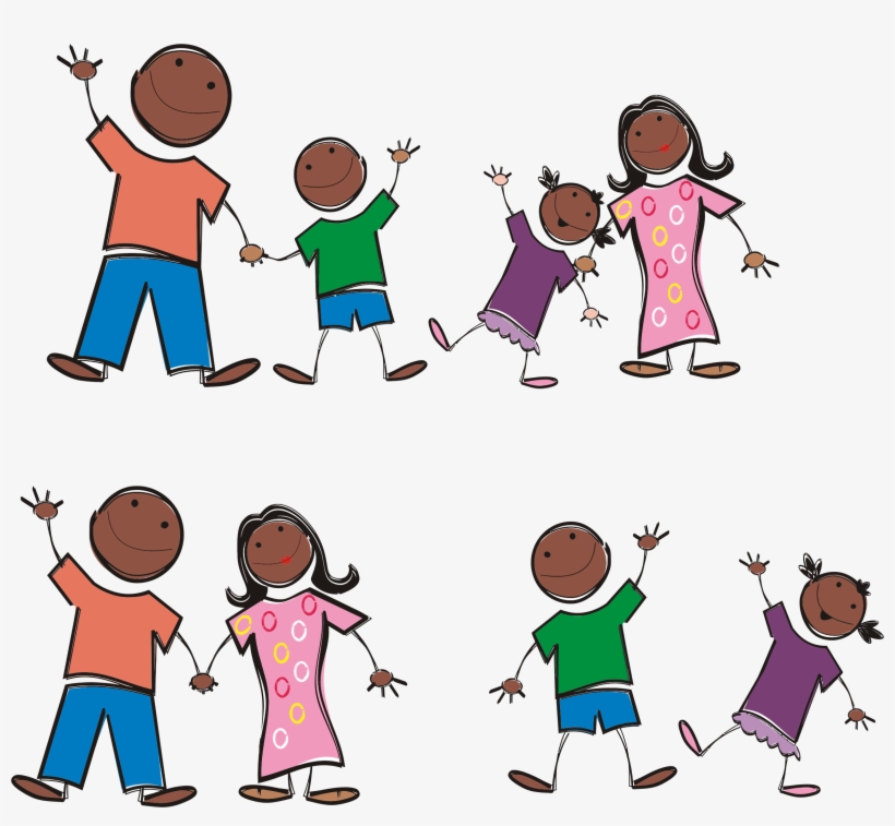 This Free Icons Png Design Of Black Stick Figure Family, transparent png