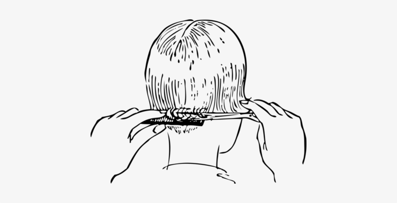 Line Art Download Watercolor Painting Black And White - Saç Kesim Teknikleri, transparent png