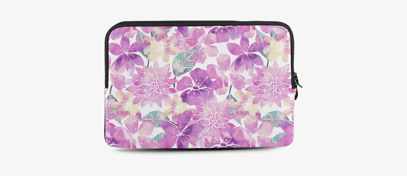 Watercolor Flower Pattern Macbook Air 11'' - Purple Watercolor Heart Png, transparent png
