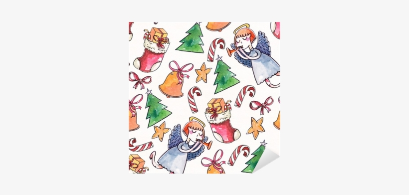 Large Raster Seamless Pattern With Angel In Blue, Candy - Angel, transparent png