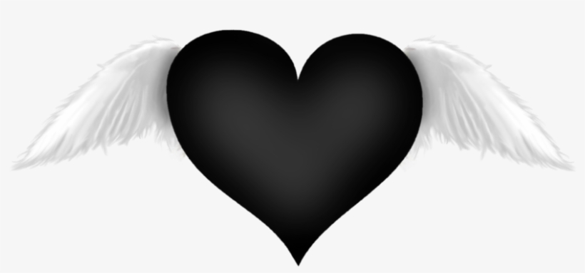 Black Heart With Wings, transparent png