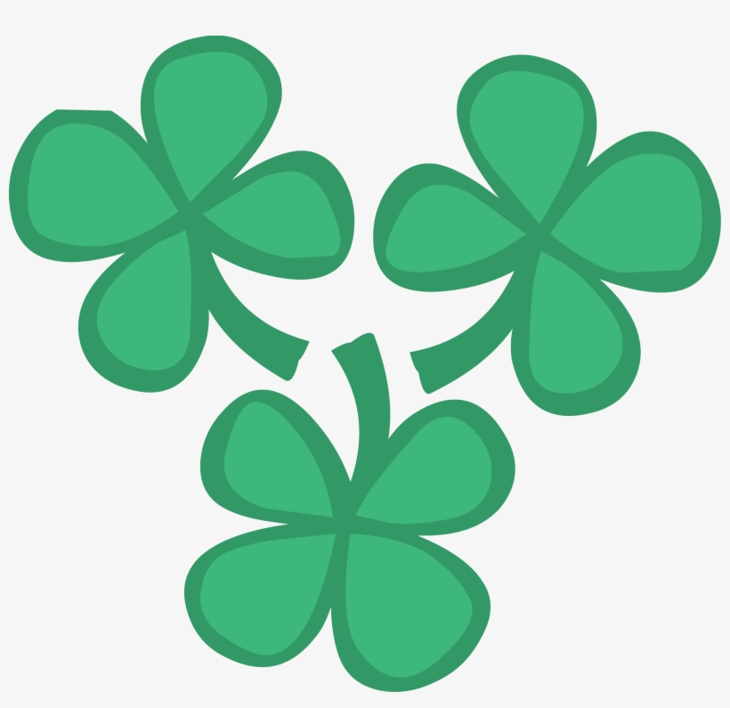 3 Four Leaf Clovers, transparent png
