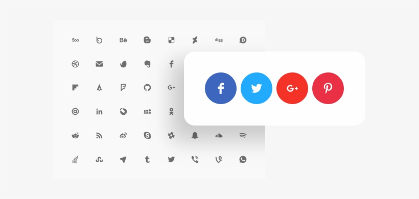Social Media Icons Widget For Website - Social Media Icons, transparent png