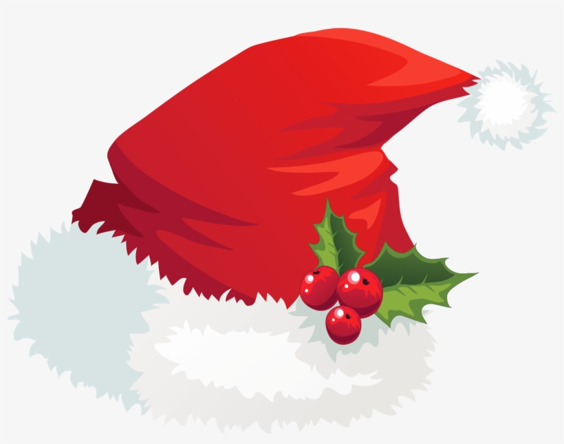 Transparent Santa Hat With Mistletoe Png Picture - Santa Hat Clipart Transparent Background, transparent png