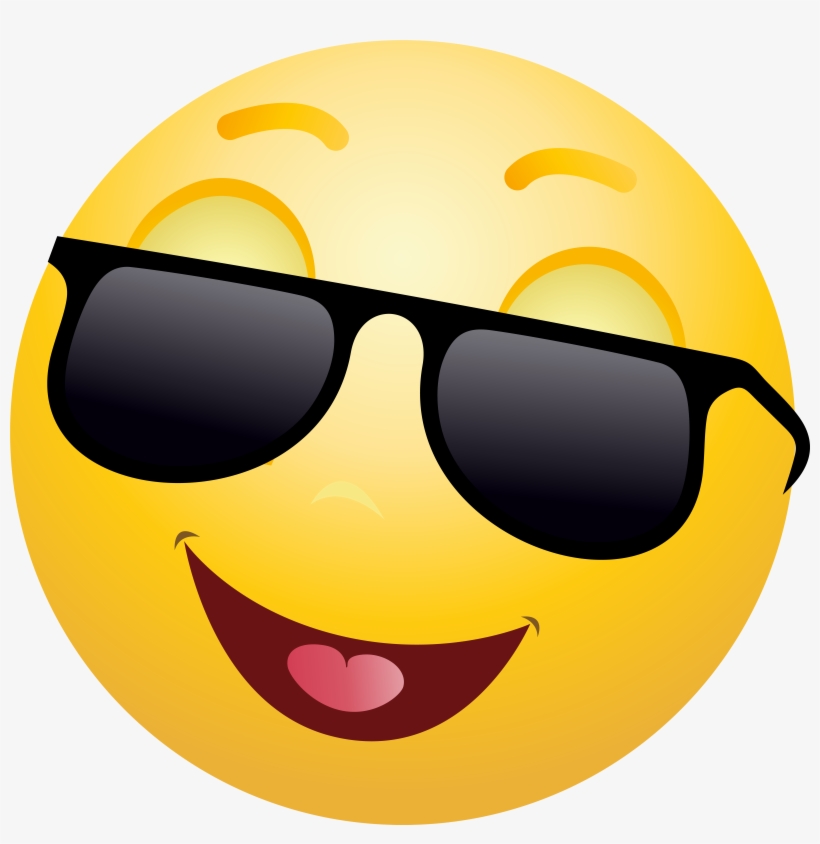 Smiling Emoticon With Sunglasses Png Clip Art, transparent png