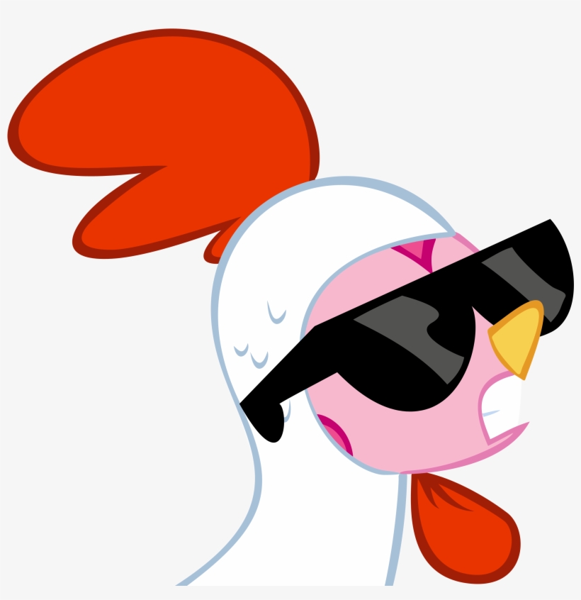 Deal With It - Chicken With Sunglasses Cartoon, transparent png