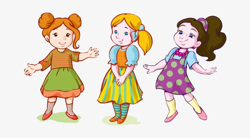 Drawing Friendship Cartoon - Cartoon Girl Dress Up, transparent png