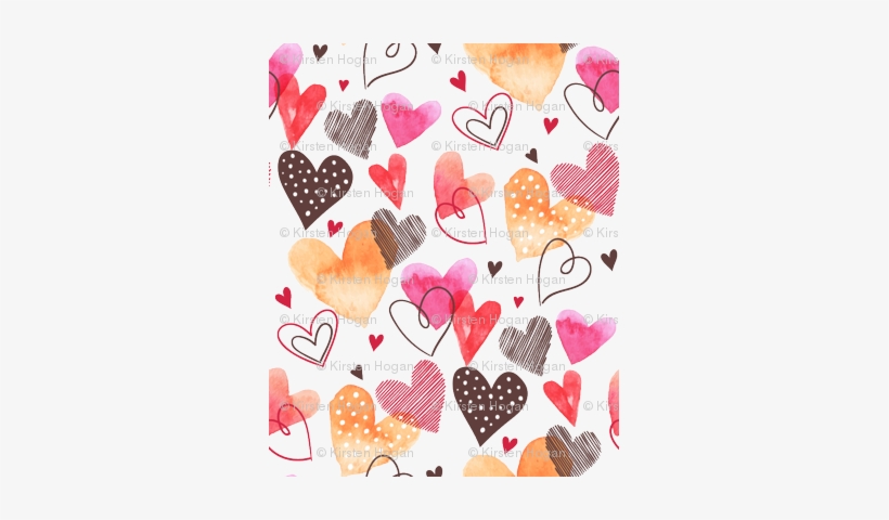 Valentine's Day Water Color Pink Red Gold Black Hearts - Buntes Niedliches Herz-musterthrow-kissen Kissen, transparent png