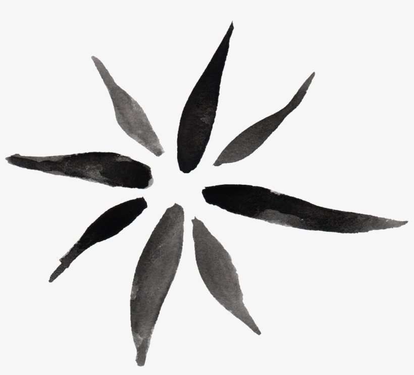 Flower Black Png - Watercolor Flower Black Png, transparent png