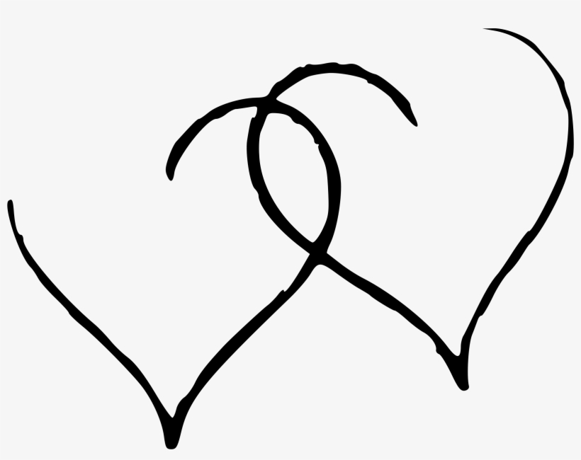Black Hearts Png Png Black And White Library - Two Hearts Png, transparent png