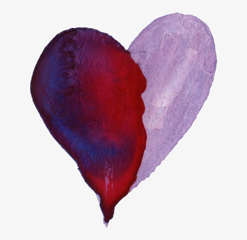 Free Download - Purple Watercolor Heart Png Transparent, transparent png