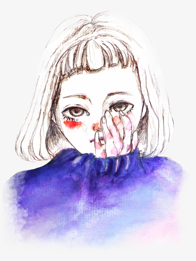 Watercolor Girl - Sketch, transparent png