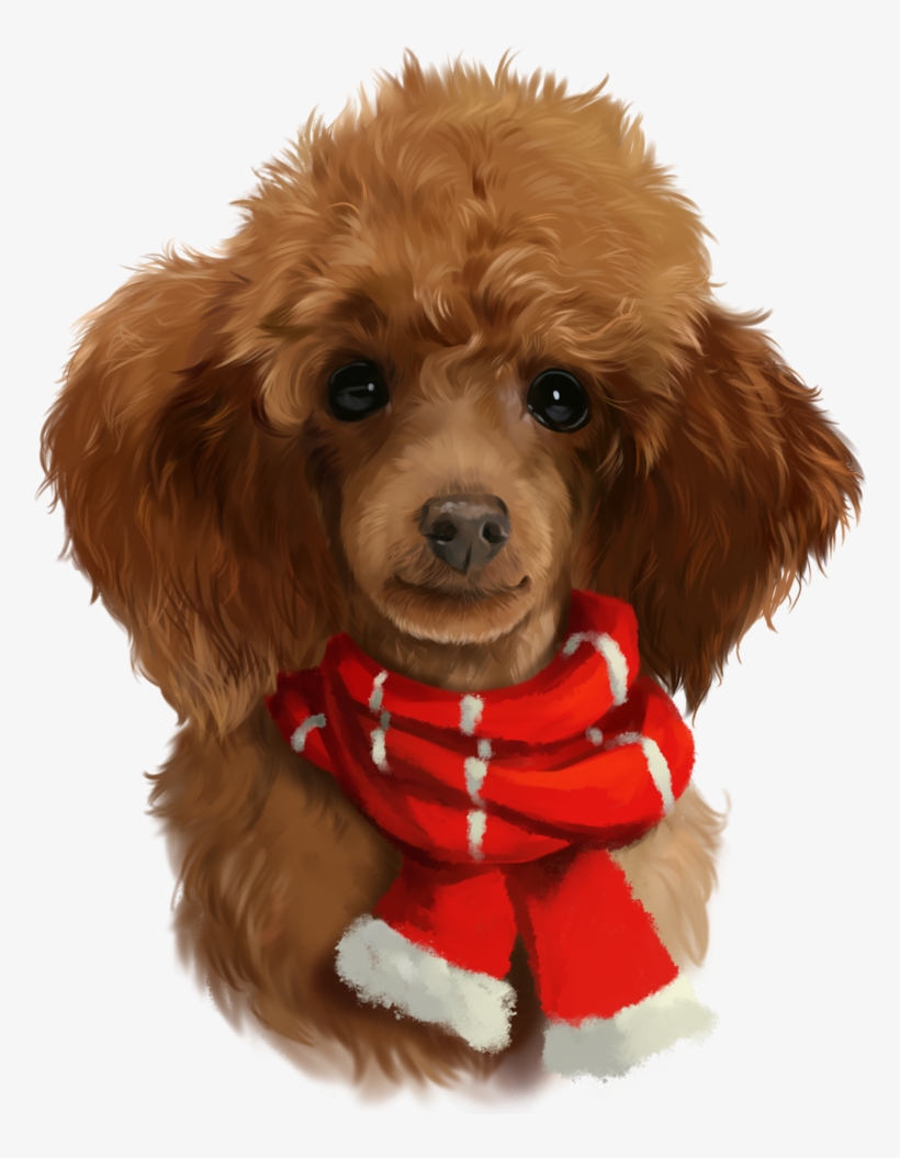 Shop Red Poodle Poster Created By Kajennaart - Poodle, transparent png