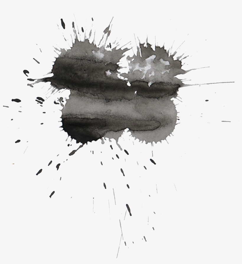 Black Watercolor Splatter - Black Watercolor Stain Png, transparent png