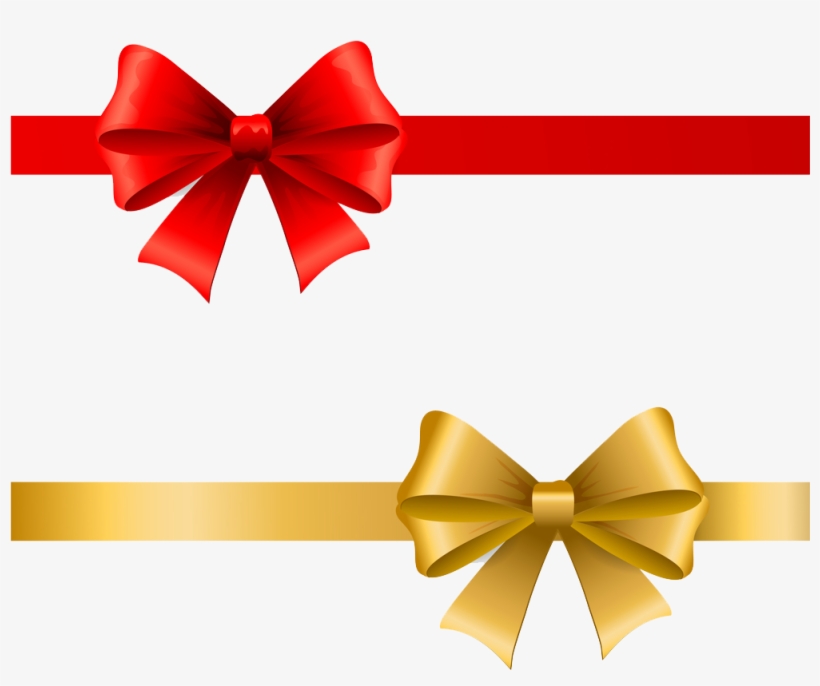 Free Christmas Red Ribbon Png - โบว์ สี ทอง Png, transparent png