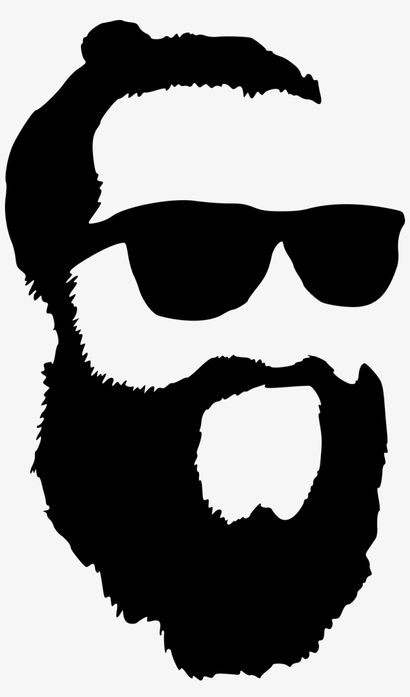 Png File Size - Silhouette Beard Glasses Png, transparent png