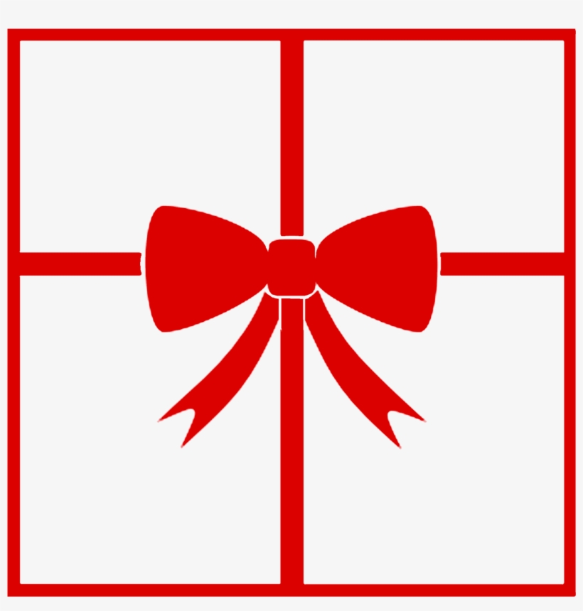 Merry Christmas Art Clip - Gift Bow Clip Art, transparent png