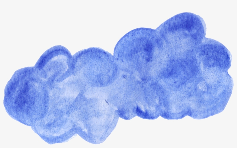 Transparent Clouds Watercolor - Blue, transparent png