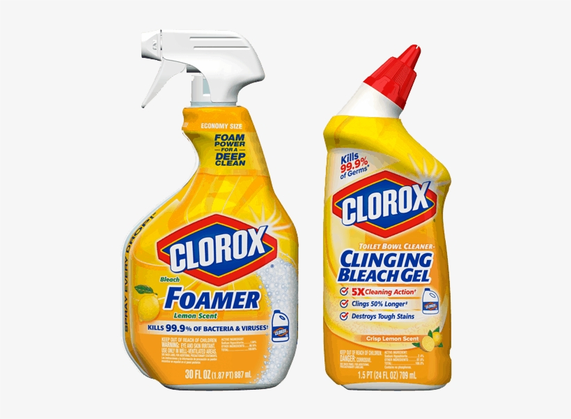 50 For Clorox® Lemon Bathroom Products - Clorox Toilet Bowl Cleaner, Crisp Lemon Scent, Clinging, transparent png