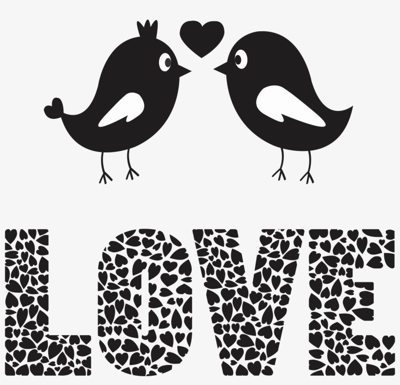 Love Birds Png Image - Love Birds Black And White, transparent png