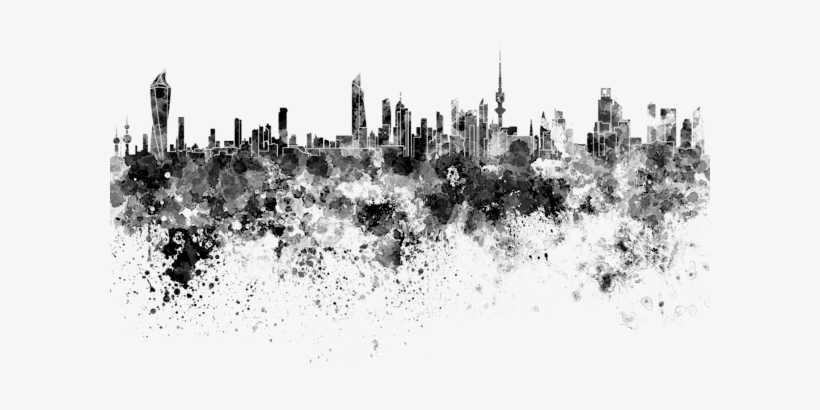 Bleed Area May Not Be Visible - Kuwait Skyline Watercolor, transparent png