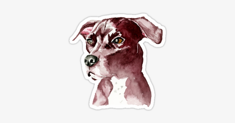 Monochromatic Pit Bull Dog Watercolor Painting - Monochromatic Painting Watercolor Dog, transparent png