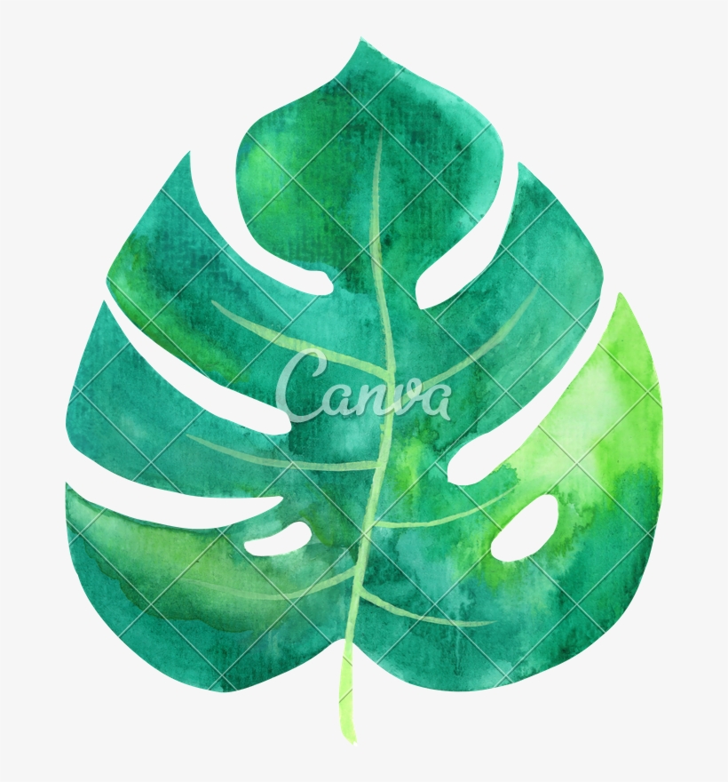 Tropical Leaves Watercolor Png Image Library Download - Tropical Leaf Watercolor Png, transparent png