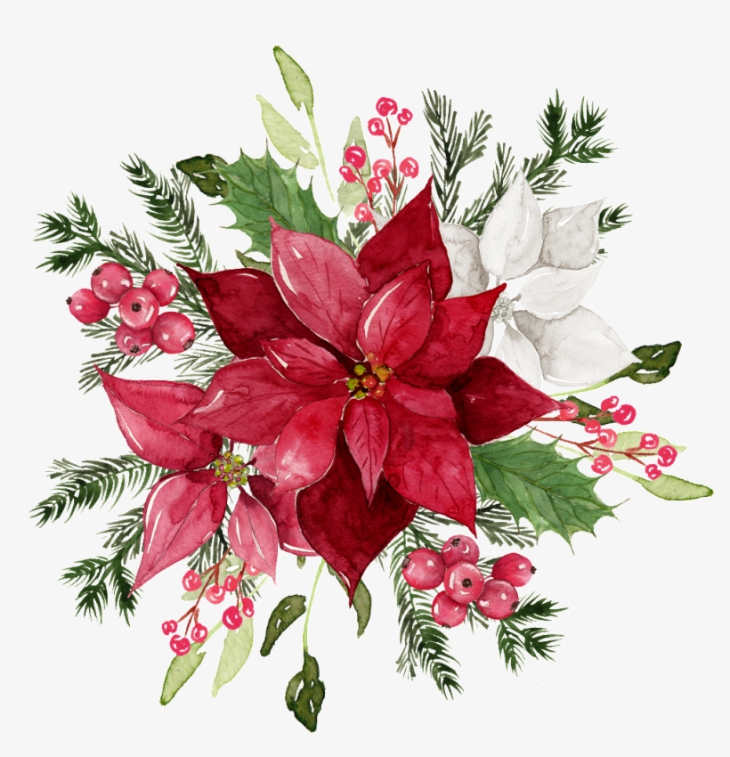 This Graphics Is Watercolor Decorative Red Flower Free - Watercolor Painting, transparent png