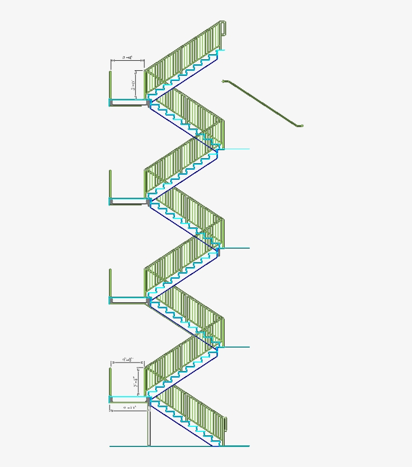 Stairs 98 Kb - U Shaped Stairs Section, transparent png