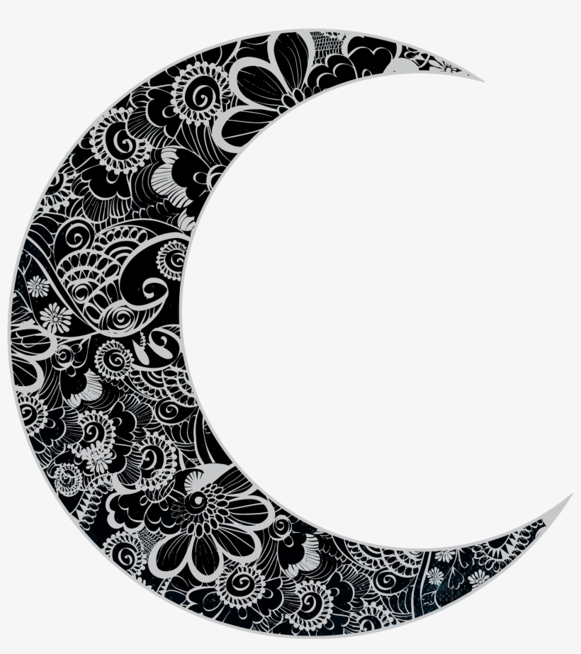This Free Icons Png Design Of Floral Crescent Moon, transparent png