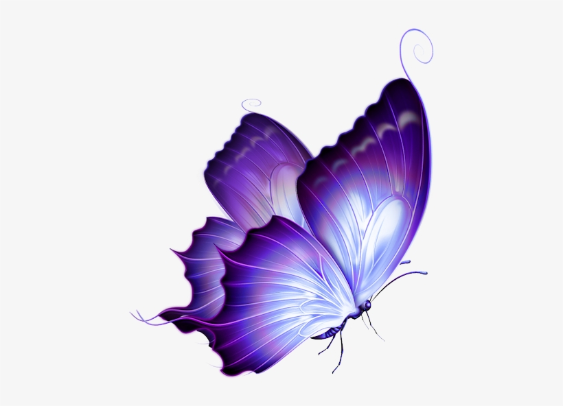 Related Image Purple Butterfly Tattoo, Butterfly Flowers, - Purple Butterfly Png, transparent png