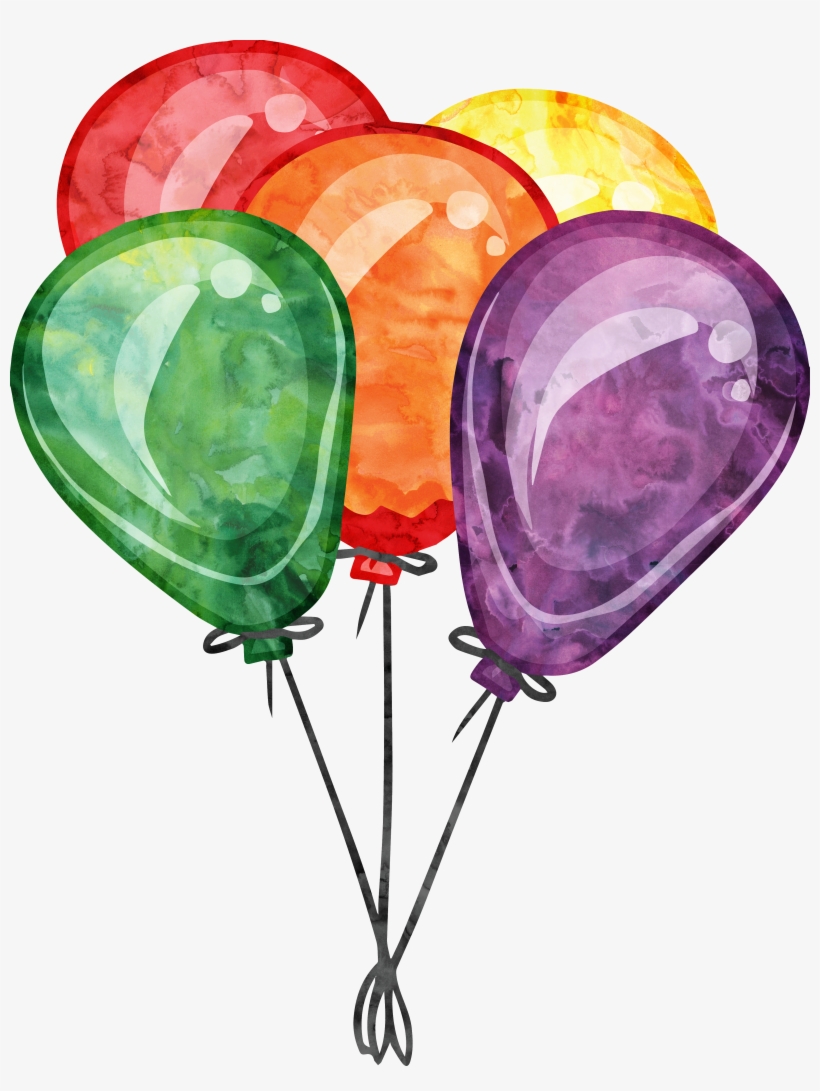 Banner Free Library Birthday Balloon Party Clip Art - Clipart Watercolor Balloon, transparent png