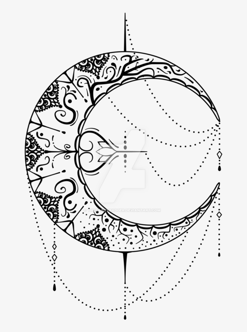Clip Library Download Mandala Roots By Thesilentbadger - Moon Black And White Mandala, transparent png