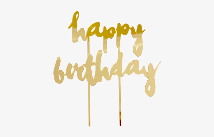 Image Black And White Library Birthday Transparent - Happy Birthday Gold Png, transparent png