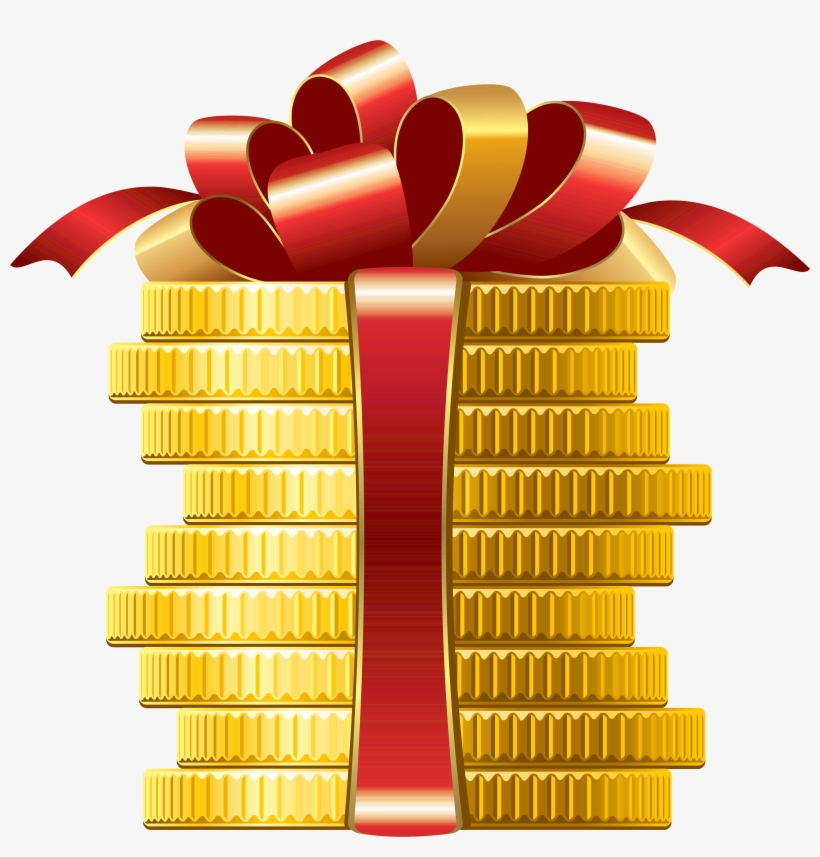 Clipart Black And White Library Coins With Red Bow - Money Transparent Clipart Png, transparent png