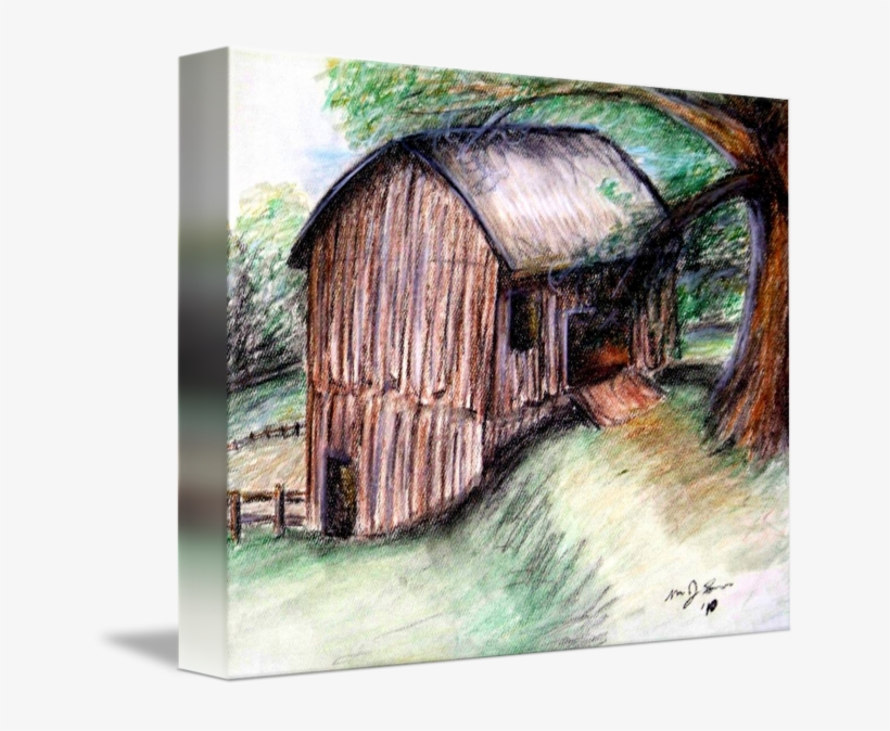 Jpg Black And White Download The Old Barn By Melissa - Drawing, transparent png