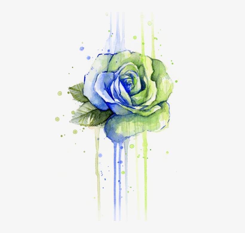 Bleed Area May Not Be Visible - Seattle 12th Man Seahawks Watercolor Rose, transparent png