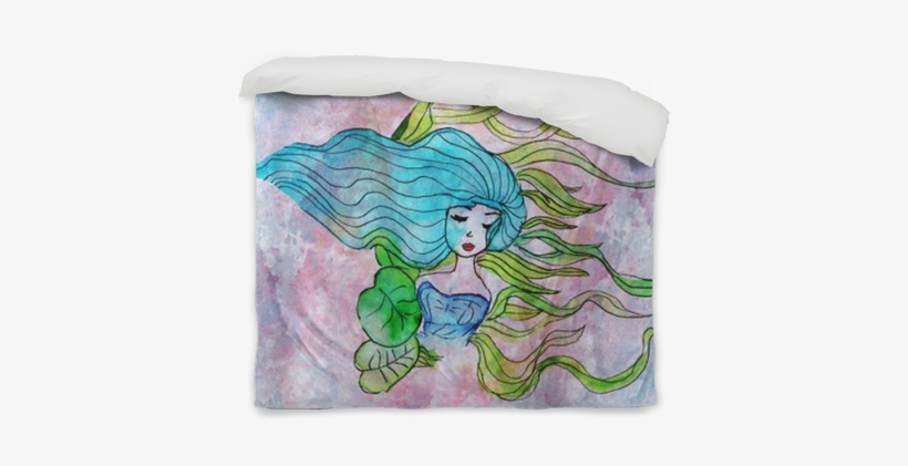Watercolor Illustration Of A Girl With Colorful Hair - Watercolor Painting, transparent png