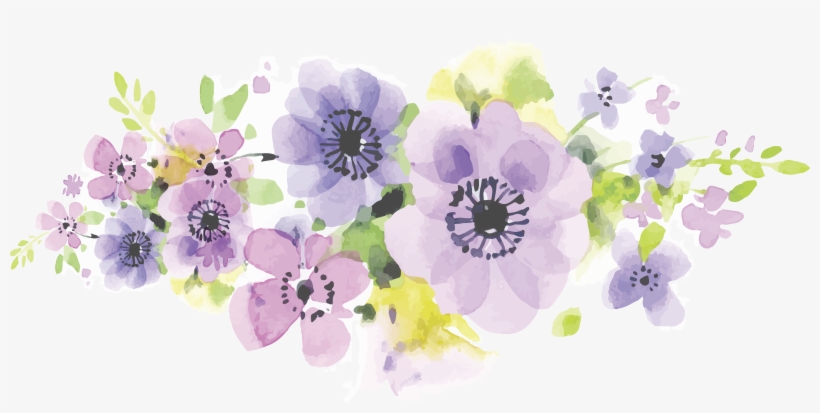 Clip Art Library Library Floral Design Flower Floristry - Purple Floral Watercolor Png, transparent png
