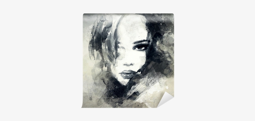 Abstract Woman Portrait Wall Mural ✓ Easy Installation - Anna Ismagilova, transparent png