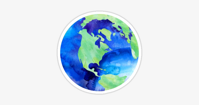 Watercolor World - Black And White Globe, transparent png