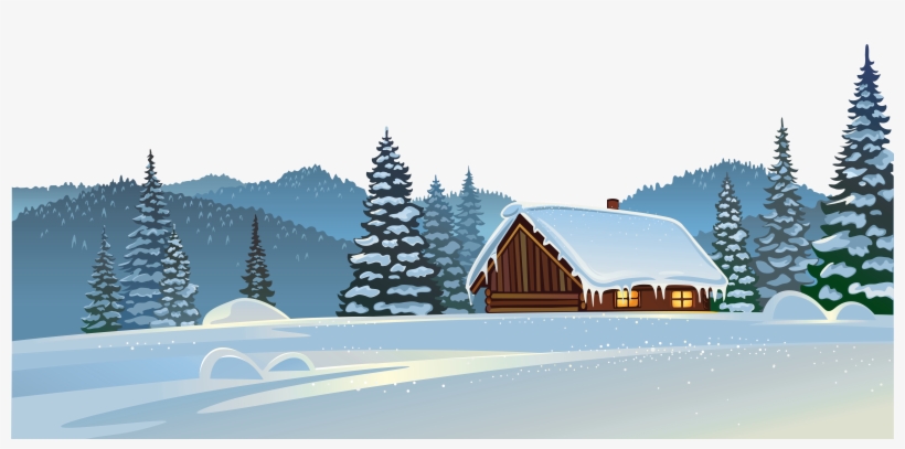 Winter House And Snow Ground Png Clipart Image - Snow House Winter Png, transparent png