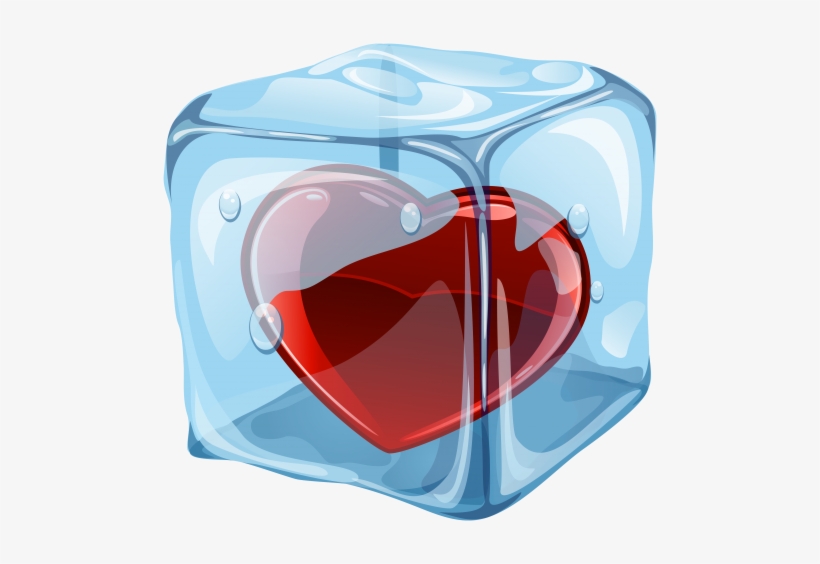 Heart In Ice Cube Png Clipart - Ice Heart Psd, transparent png