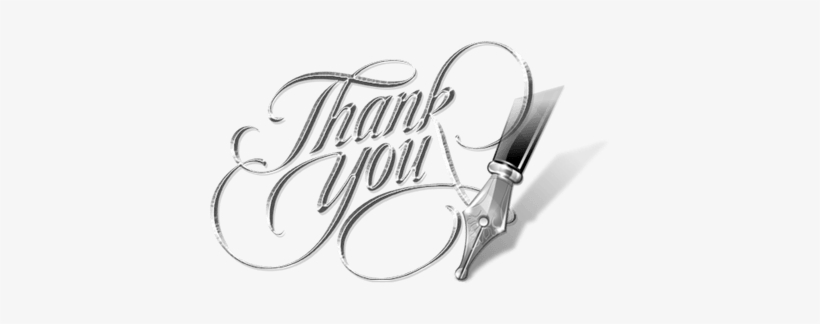 Thank You Pen - Script Thank You Calligraphy, transparent png
