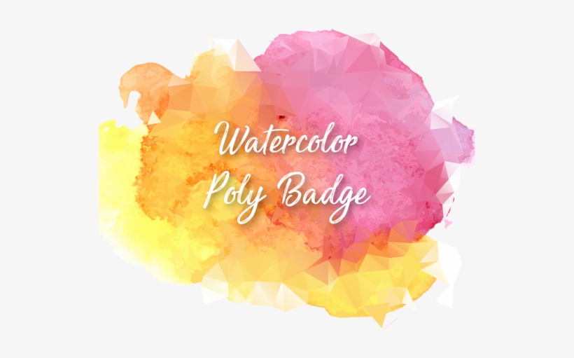 Watercolor Polygonal Creative Badge Design, Watercolor, - Watercolor Painting, transparent png