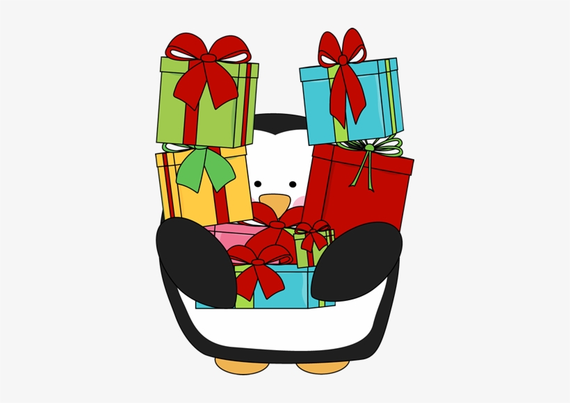 Penguin Carrying Christmas Presents Clip Art - Pennquin With Gifts Samsung Galaxy S8 Case, transparent png